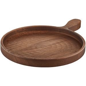 Доска для подачи, дуб, D=250,H=25мм, тем.корич. PPwood 4091114 