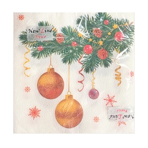 Салфетки бумажные "NEW LINE" FRESCO, 33*33см, 20л, 2-х слойн.,НОВОГОДНИЕ в ассортименте 