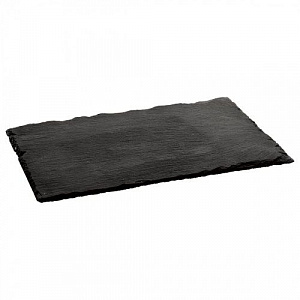 Блюдо для подачи прямоуг. 40*25 см. h=0,6 см. черное, сланец MGprof 