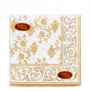 Салфетки бум 20 лист GOLD DECOR 3 сл 33*33 