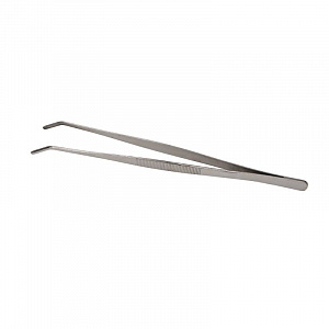 Щипцы (пинцет) 20 см. прямые, изогнутый кончик, нерж. MGsteel 
