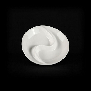 Блюдце для соуса двойное Chan Wave "Classic" 100мм [ivory LQ-Q695] 