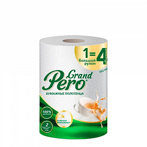 Полотенца бумажные 2сл 1рул*12шт 1=4 ПЛ GrandPero арт. 7328 