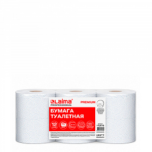 Туалетная бумага LAIMA (T2) PREMIUM 2-сл.150м белая (12 шт./упак) арт.112516 ПРОДАЕТСЯ УПАКОВКАМИ 