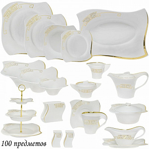 108-122 Чайно-столовый сервиз 100пр. GIVENCHI GOLD в под.уп.(х1/2)Фарфор 