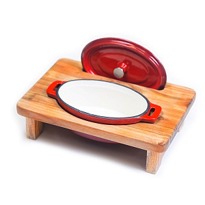 Подставка из бука для кастрюли Овал P.L. PROFF CUISINE 28*19см 81200662 