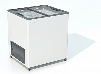 ЛАРЬ МОРОЗИЛЬНЫЙ FROSTOR F 215 С ПРЯМОЕ СТЕКЛО СЕРЫЙ (ПРОПАН) 