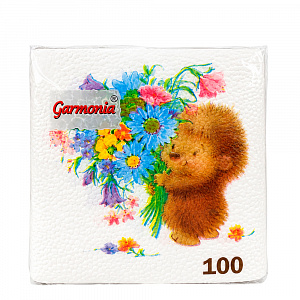Салфетки бумажные "GARMONIA" 100л  многоцветие, в ассортименте 
