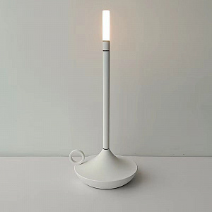 Лампа настольная беспроводная MGLINE d=11 см. h=25,5 см. алюм., белая LED CANDLE 