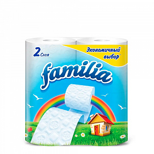 Туалетная бумага 4 шт FAMILIA РАДУГА/COMFORT двухслойное 5040086, 5081001 