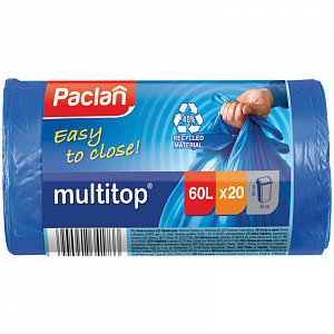 Мешки для мусора 60 л 20 шт Multitop арт. 513650, 402092, 402090, 403060 Paclan 