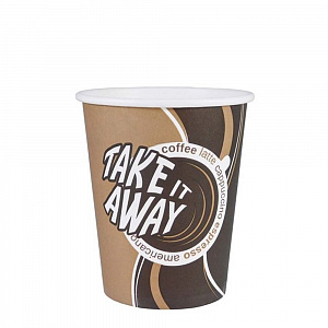 Стаканчик бум. 350мл D90мм ДИЗАЙН Take away арт. LP.350.TAW. 