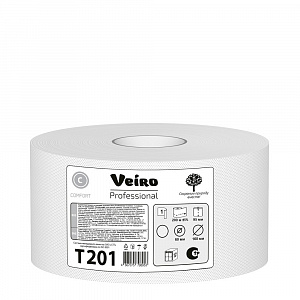 Туалетная бумага Veiro Professional Comfort 1-сл. в средних рулонах 1*12 арт. Т201 