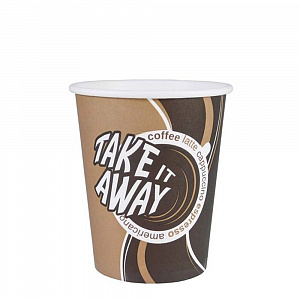 Стаканчик бум. 250/285мл D80мм ДИЗАЙН Take away арт. LP.250.TAW. 