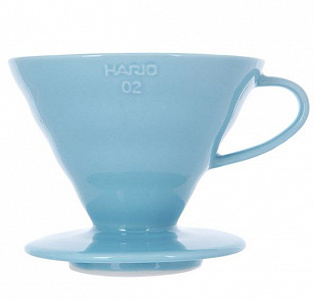 Воронка керамическая для приготовления кофе HARIO 3VDC-02-BU-UEX, голубая 
