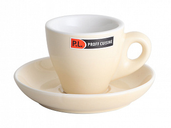 Чашка с блюдцем Barista (Бариста) 80 мл, бежевая, P.L. Proff Cuisine 81223986 