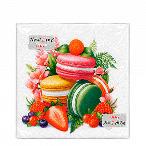 Салфетки бумажные "NEW LINE" FRESCO, 33*33см, 20л, 2-х слойн. в ассортименте 