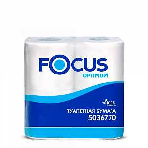 Туалетная бумага ФОКУС OPTIMUM двухслойная (4 шт/уп) 22м 5036770 