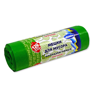 Мешки для мусора 120 л 10 шт 25 мкм/HDPE/ биоразлагаемые, прочные, арт. 25327_Антелла 